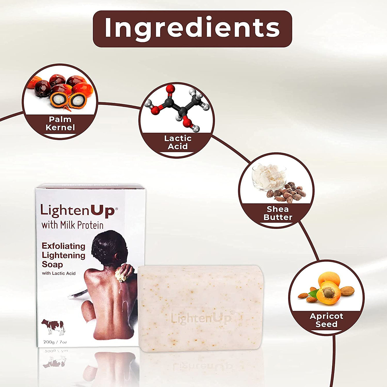 LightenUp Milk Protein Exfoliating Soap Ingredients