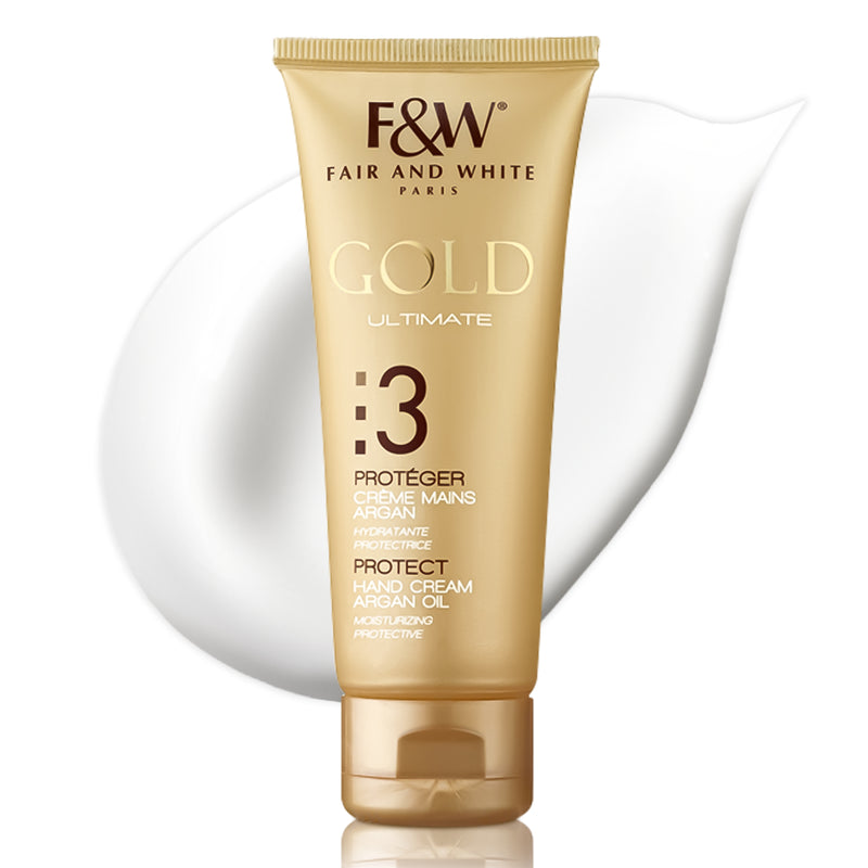 Fair & White Gold Hand Cream with Argan Oil Step #3 - Clarifies  skin - 75ml / 2.54 oz - Mitchell Brands