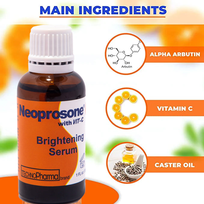 Neoprosone Vitamin-C Brightening Serum - Fast Absorbing Serum - 30g / 1 Fl Oz - Mitchell Brands