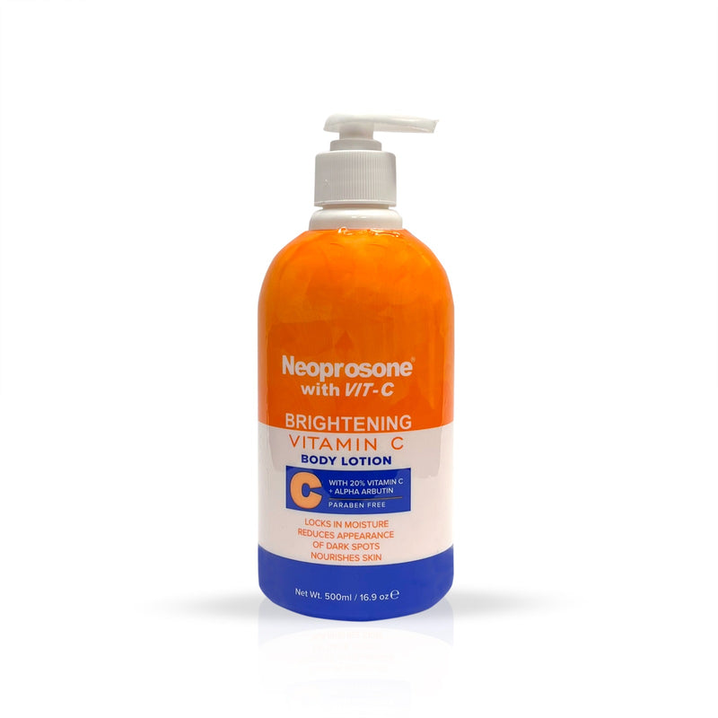 Neoprosone Brightening Body Lotion with Vitamin C - 500ml / 16.9 Oz Neoprosone Vitamin "C" - Mitchell Brands - Skin Lightening, Skin Brightening, Fade Dark Spots, Shea Butter, Hair Growth Products