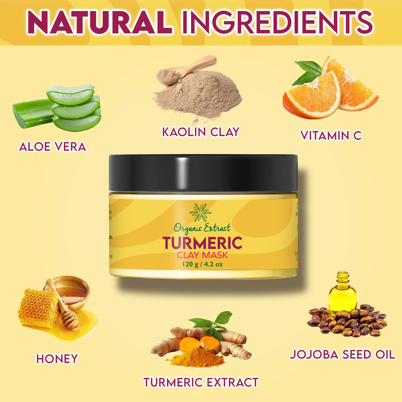 Organic Extract Turmeric Clay Mask 120g - Mitchell Brands