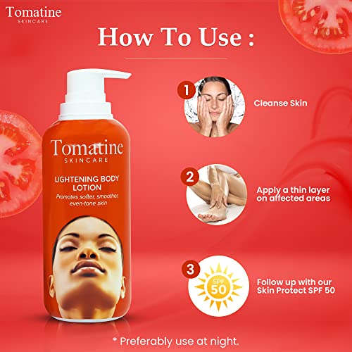 Tomatine Lightening Body Lotion 400ml Tomatine - Mitchell Brands - Skin Lightening, Skin Brightening, Fade Dark Spots, Shea Butter, Hair Growth Products