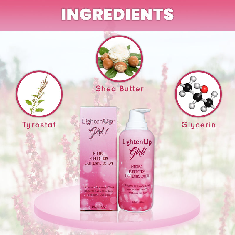 Omic LightenUp Girl! Intense Perfection Lightening Lotion - 400ml / 13.5 Oz Mitchell Brands - Mitchell Brands - Skin Lightening, Skin Brightening, Fade Dark Spots, Shea Butter, Hair Growth Products