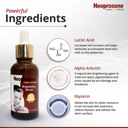 Neoprosone Brightening Serum - For Clear Skin - 30 ml / 1 oz Mitchell Brands - Mitchell Brands - Skin Lightening, Skin Brightening, Fade Dark Spots, Shea Butter, Hair Growth Products