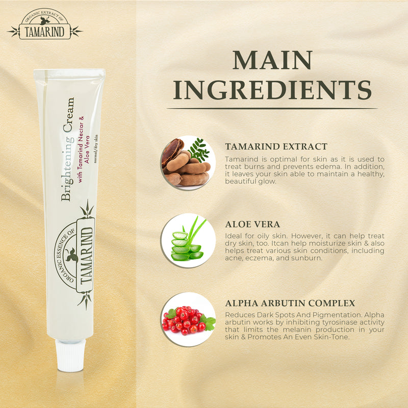 Organic Extract of Tamarind Brightening Cream Tube - 50g / 1.76 Oz Mitchell Brands - Mitchell Brands - Skin Lightening, Skin Brightening, Fade Dark Spots, Shea Butter, Hair Growth Products