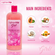 Omic LightenUp Girl! Exfoliating Shower Gel - 1000ml / 33.81 Oz Mitchell Brands - Mitchell Brands - Skin Lightening, Skin Brightening, Fade Dark Spots, Shea Butter, Hair Growth Products