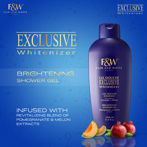 Fair & White Exclusive Shower Gel with Pomegranate and Melon Extracts (Jumbo-1000ml) mitchellbrands - Mitchell Brands - Skin Lightening, Skin Brightening, Fade Dark Spots, Shea Butter, Hair Growth Products