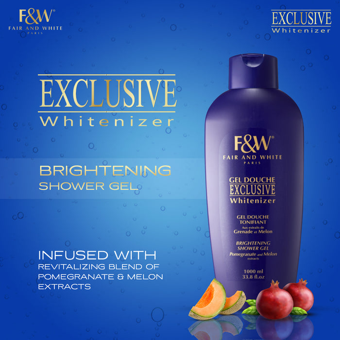 Fair & White Exclusive Shower Gel with Pomegranate and Melon Extracts (Jumbo-1000ml) mitchellbrands - Mitchell Brands - Skin Lightening, Skin Brightening, Fade Dark Spots, Shea Butter, Hair Growth Products