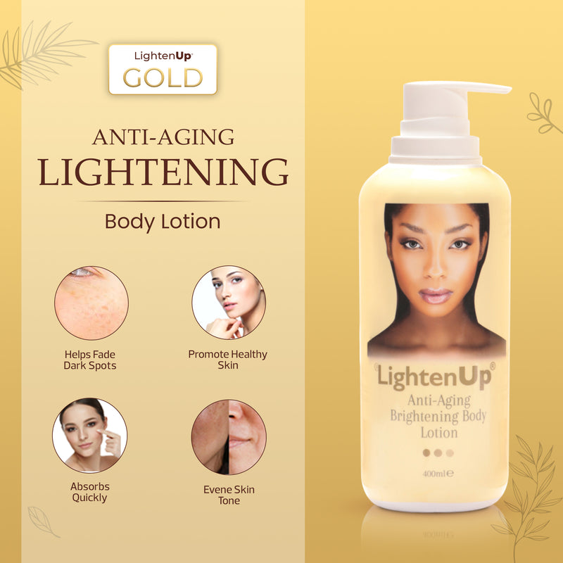Omic LightenUp Anti-Aging Lightening Body Lotion - 400ml LightenUp - Mitchell Brands - Skin Lightening, Skin Brightening, Fade Dark Spots, Shea Butter, Hair Growth Products