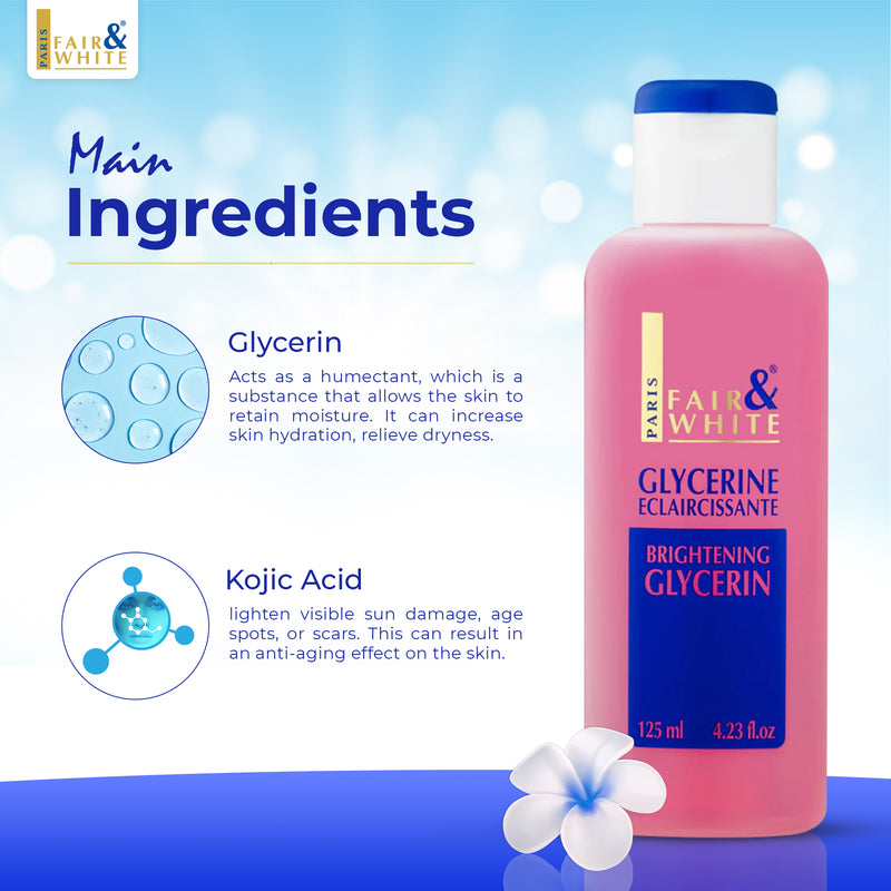 Fair & White Original Lightening Glycerin Lotion NHQ - Smoothes Skin Complexion - 125ml / 4.23 fl oz Fair & White Original - Mitchell Brands - Skin Lightening, Skin Brightening, Fade Dark Spots, Shea Butter, Hair Growth Products