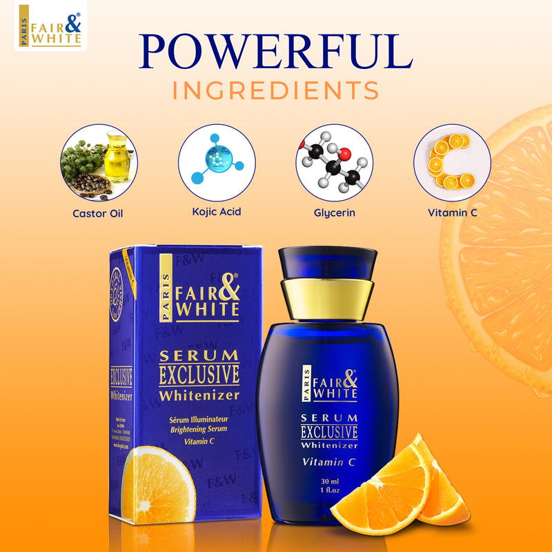 Fair & White Exclusive Whitenizer Serum with pure Vitamin C - 30ml / 1 fl oz Fair & White Exclusive - Mitchell Brands - Skin Lightening, Skin Brightening, Fade Dark Spots, Shea Butter, Hair Growth Products