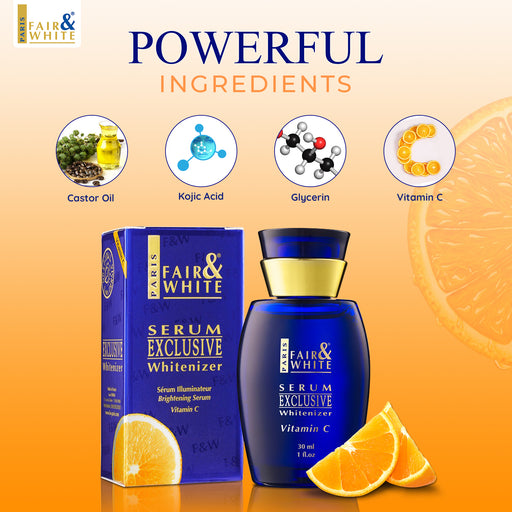 Fair & White Exclusive Whitenizer Serum with pure Vitamin C - 30ml / 1 fl oz Fair & White Exclusive - Mitchell Brands - Skin Lightening, Skin Brightening, Fade Dark Spots, Shea Butter, Hair Growth Products