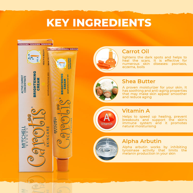 Carotis Brightening Cream - 50gm / 1.7 fl oz Carotis - Mitchell Brands - Skin Lightening, Skin Brightening, Fade Dark Spots, Shea Butter, Hair Growth Products