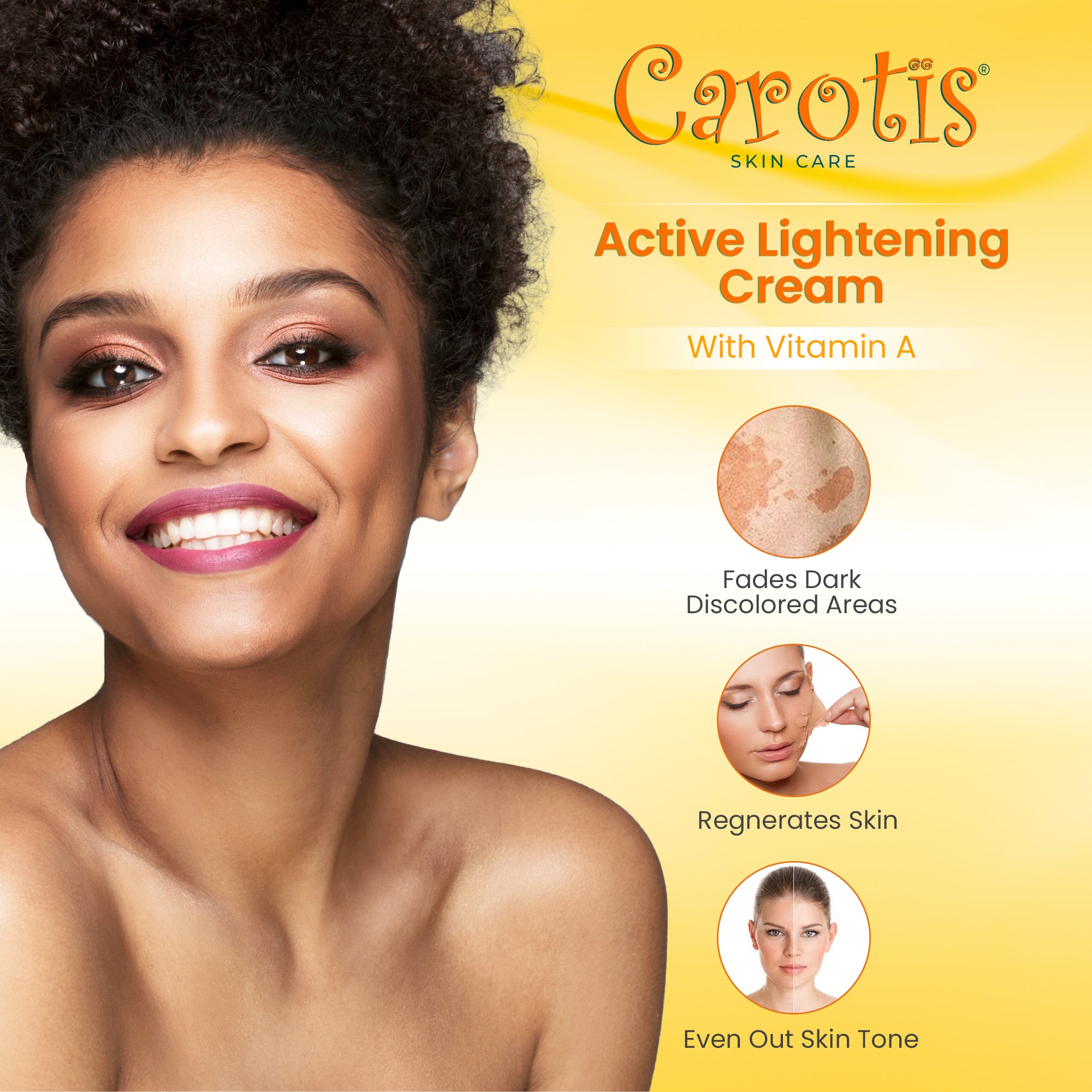Carotis Lightening Cream with Vitamin A - 30g / 1.05 fl oz Mitchell Brands - Mitchell Brands - Skin Lightening, Skin Brightening, Fade Dark Spots, Shea Butter, Hair Growth Products