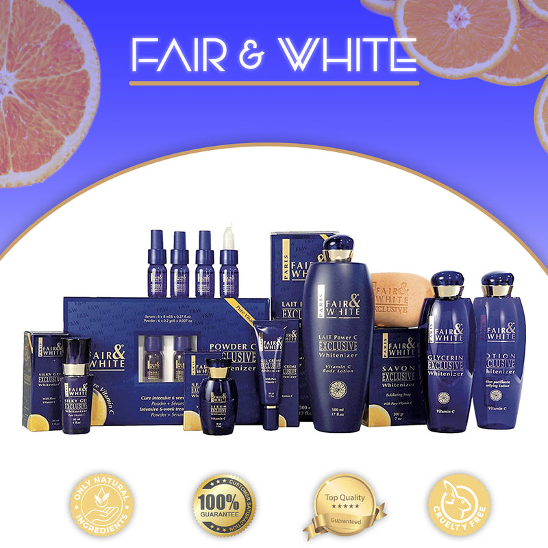 Fair & White Exclusive Exfoliating Soap with Pure Vitamin "C" - Fades Dark Spots - 200g / 7 oz Fair & White Exclusive - Mitchell Brands - Skin Lightening, Skin Brightening, Fade Dark Spots, Shea Butter, Hair Growth Products