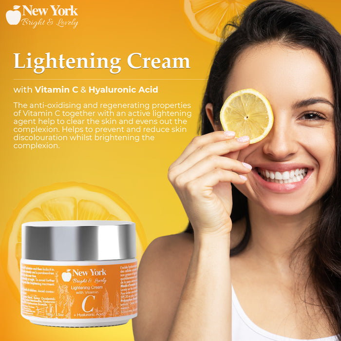 New York Bright & Lovely Lightening Cream with Vitamin C and Hyaluronic Acid - 100ml / 3.5 Oz Mitchell Brands - Mitchell Brands - Skin Lightening, Skin Brightening, Fade Dark Spots, Shea Butter, Hair Growth Products