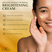 Organic Extract of Papaya Brightening Cream Tube - 50g / 1.76 Oz FleurDeLis - Mitchell Brands - Skin Lightening, Skin Brightening, Fade Dark Spots, Shea Butter, Hair Growth Products