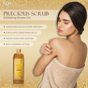Fair & White Gold Exfoliating Shower Gel - Precious scrub NEW - Invigorates skin - 940ml / 31.8 fl oz Fair & White - Mitchell Brands - Skin Lightening, Skin Brightening, Fade Dark Spots, Shea Butter, Hair Growth Products