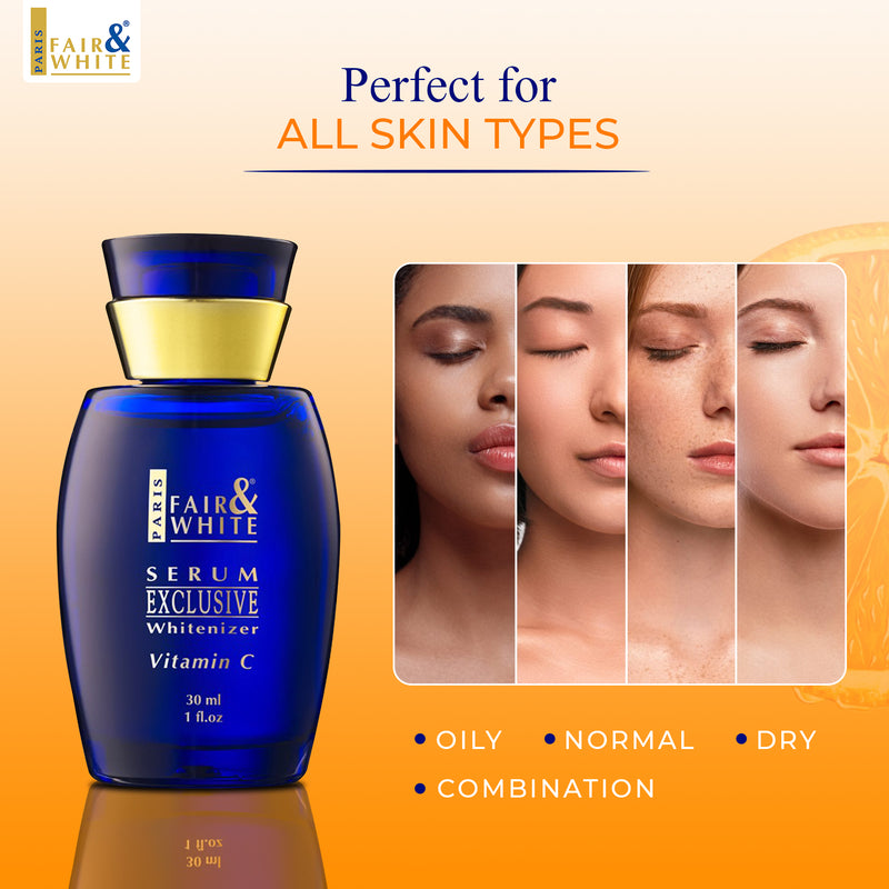 Fair & White Exclusive Whitenizer Serum with pure Vitamin C - 30ml / 1 fl oz Fair & White Exclusive - Mitchell Brands - Skin Lightening, Skin Brightening, Fade Dark Spots, Shea Butter, Hair Growth Products