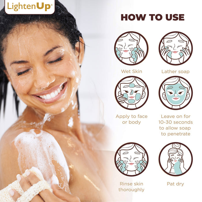 Omic LightenUp PLUS Exfoliating Soap - 200g LightenUp - Mitchell Brands - Skin Lightening, Skin Brightening, Fade Dark Spots, Shea Butter, Hair Growth Products