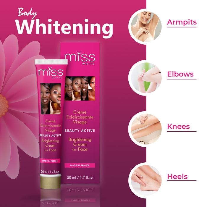 Fair & White Miss White Beauty Active Brightening Cream for Face - 50ml / 1.7 oz Fair & White - Mitchell Brands - Skin Lightening, Skin Brightening, Fade Dark Spots, Shea Butter, Hair Growth Products