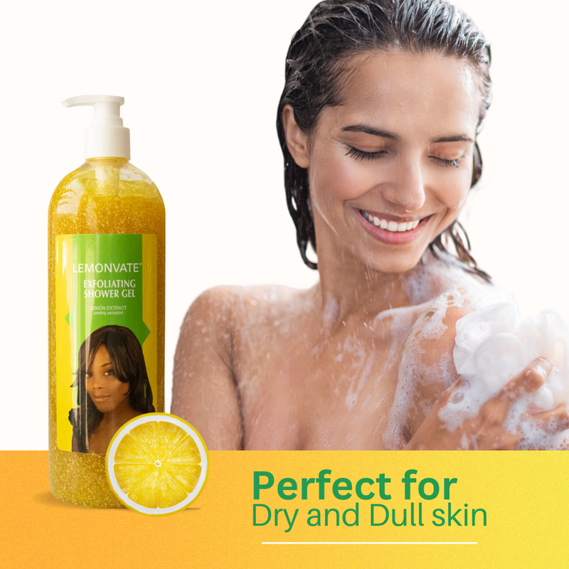 Lemonvate Exfoliating Shower Gel - 940ml Mitchell Brands - Mitchell Brands - Skin Lightening, Skin Brightening, Fade Dark Spots, Shea Butter, Hair Growth Products
