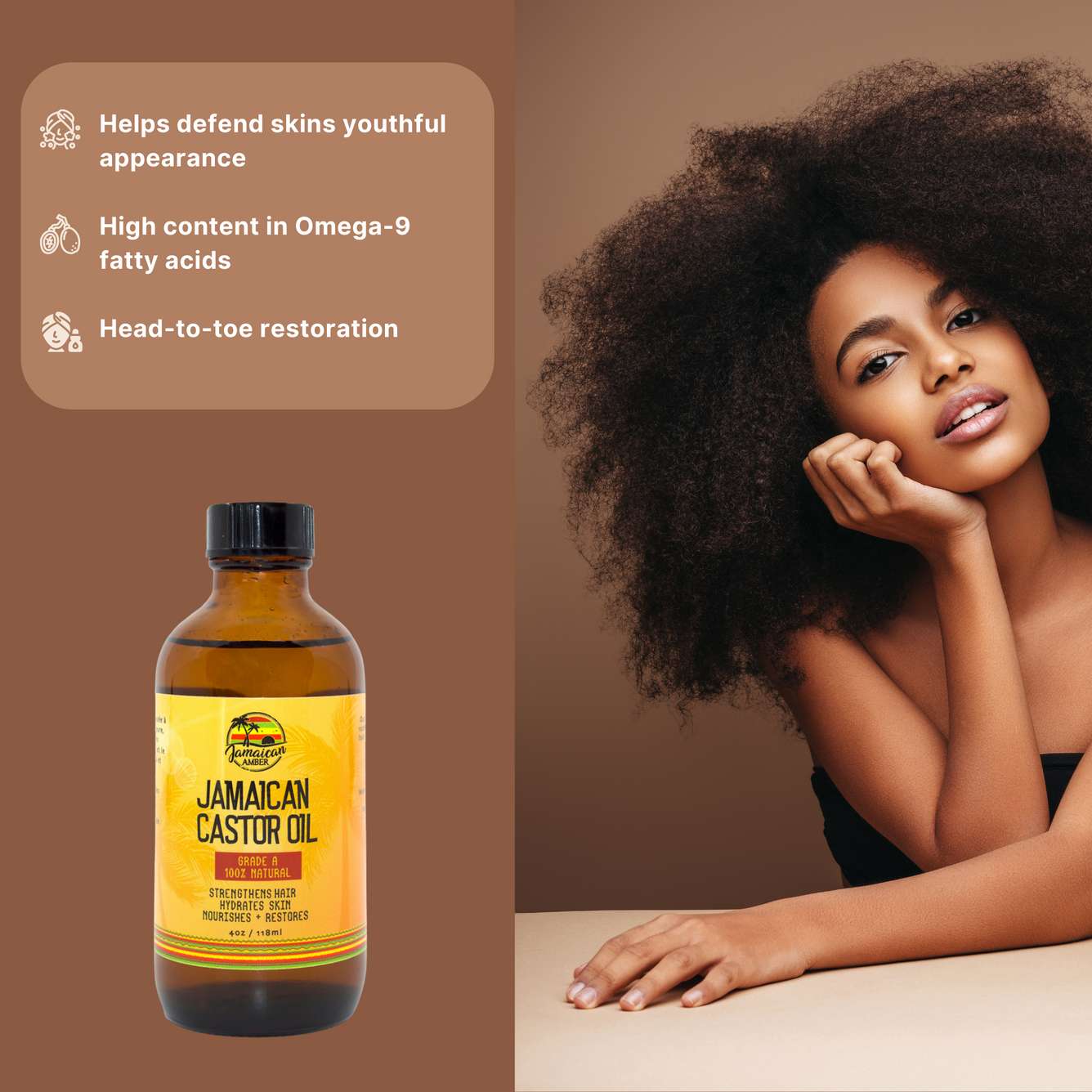 Jamaican Castor Oil 118ml Mitchell Brands - Mitchell Brands - Skin Lightening, Skin Brightening, Fade Dark Spots, Shea Butter, Hair Growth Products