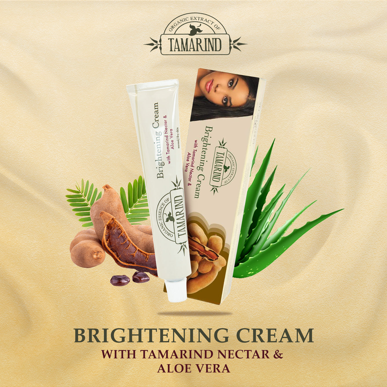 Organic Extract of Tamarind Brightening Cream Tube - 50g / 1.76 Oz Mitchell Brands - Mitchell Brands - Skin Lightening, Skin Brightening, Fade Dark Spots, Shea Butter, Hair Growth Products