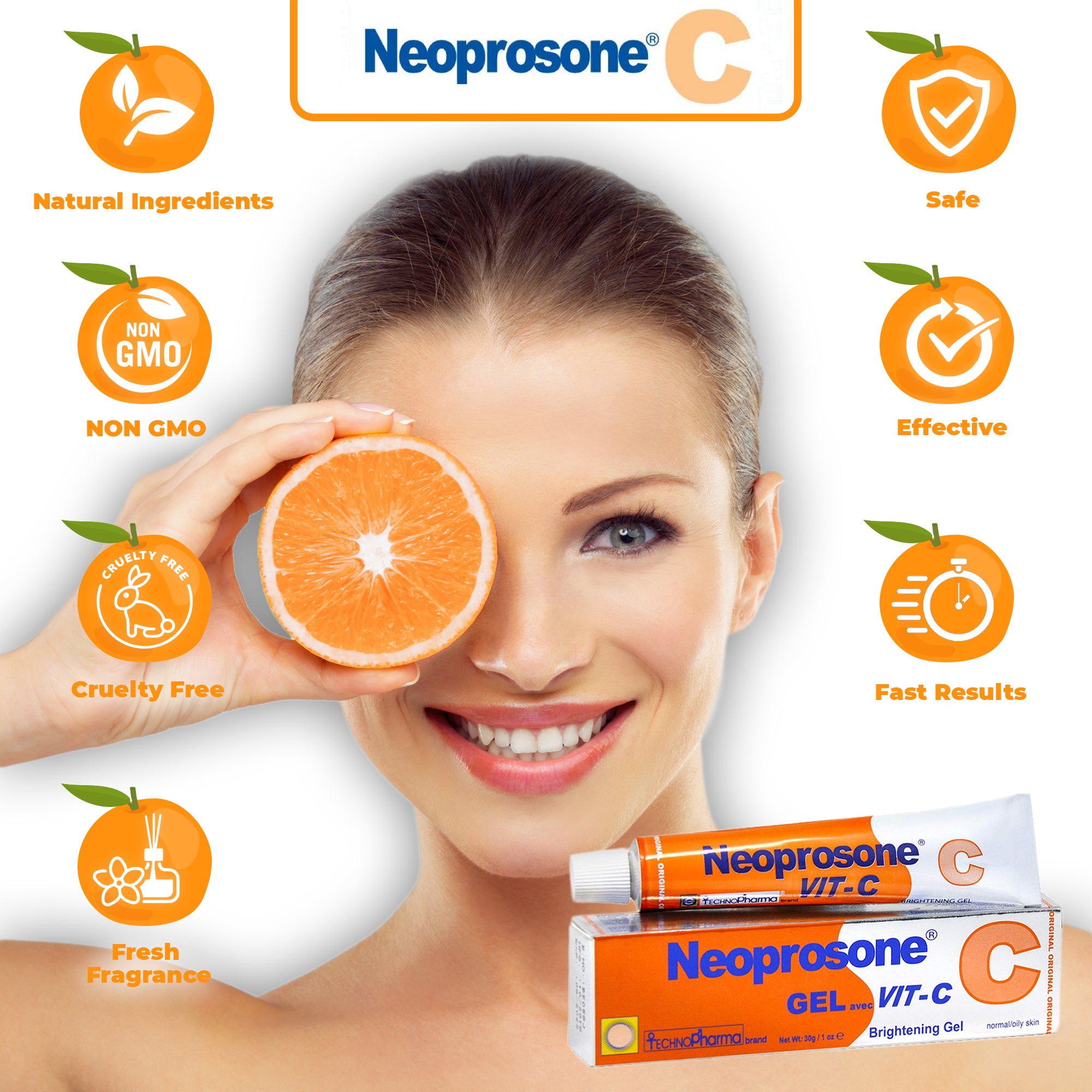 Neoprosone Brightening Gel with Vitamin C – 30g / 1 Fl Oz Neoprosone Vitamin 