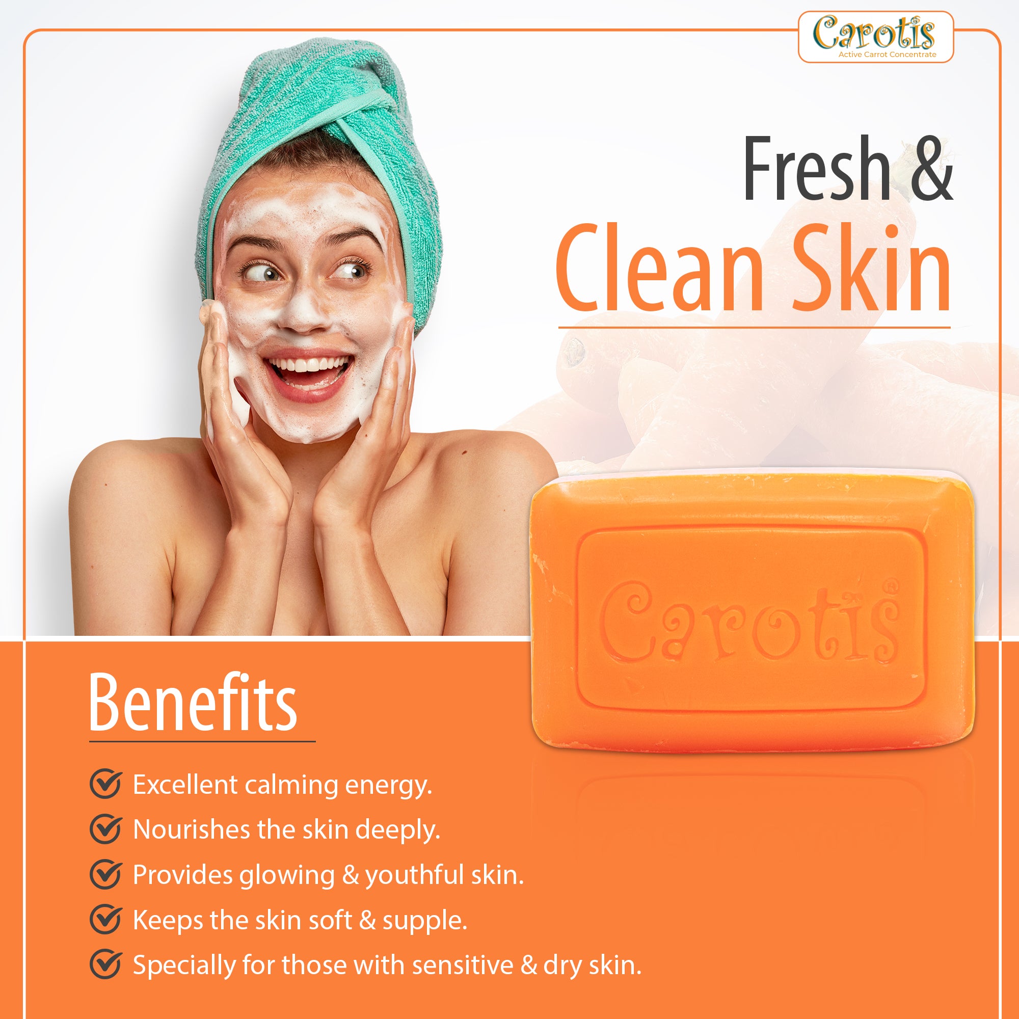 Carotis Beauty Soap - 80g / 2.82 fl oz Carotis - Mitchell Brands - Skin Lightening, Skin Brightening, Fade Dark Spots, Shea Butter, Hair Growth Products