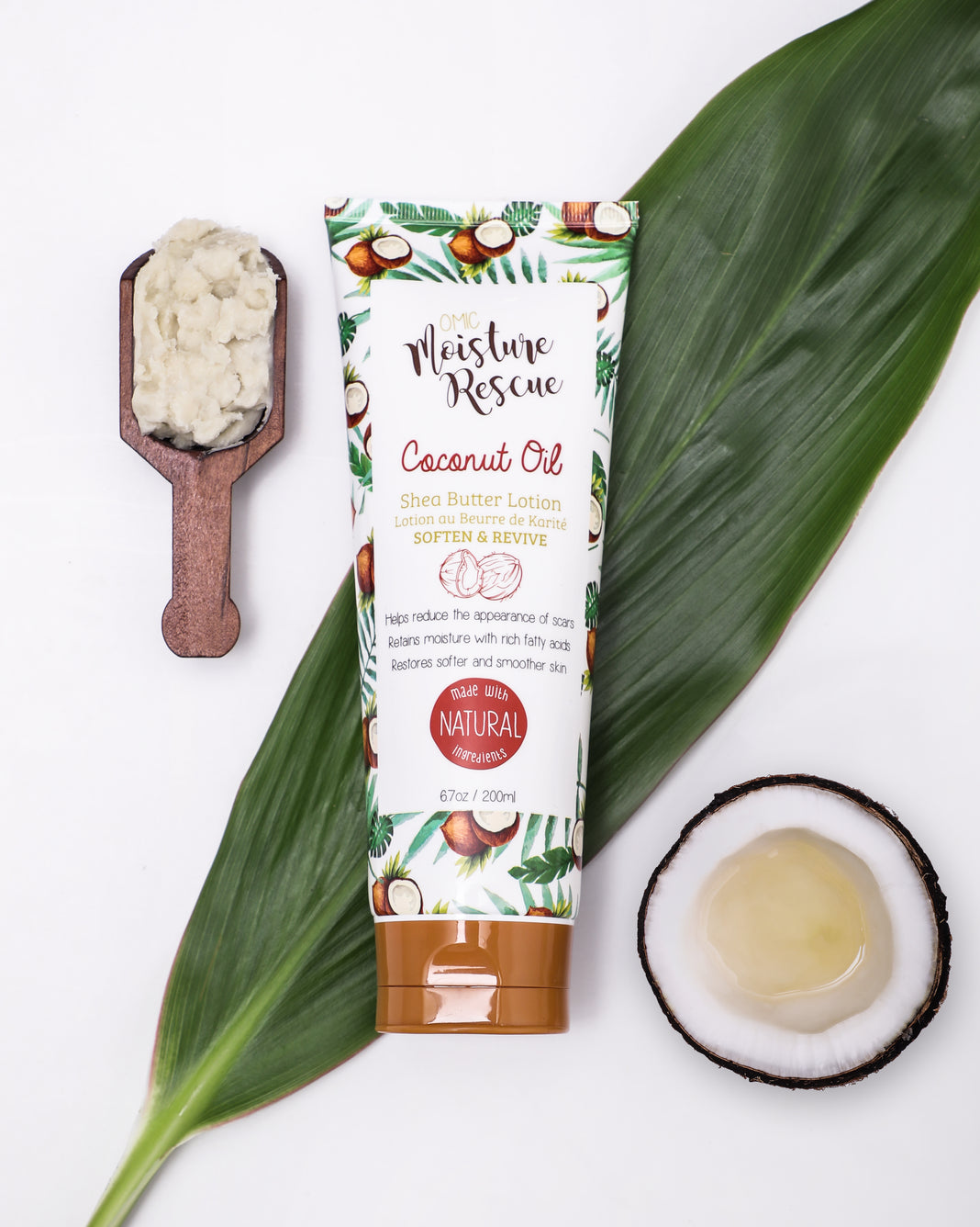Moisture Rescue Shea Butter Lotion Tube  with Coconut Oil Mitchell Brands - Mitchell Brands - Skin Lightening, Skin Brightening, Fade Dark Spots, Shea Butter, Hair Growth Products