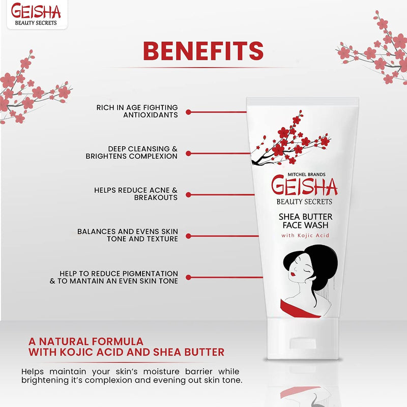 Geisha Face Wash 60ml Mitchell Group USA, LLC - Mitchell Brands - Skin Lightening, Skin Brightening, Fade Dark Spots, Shea Butter, Hair Growth Products