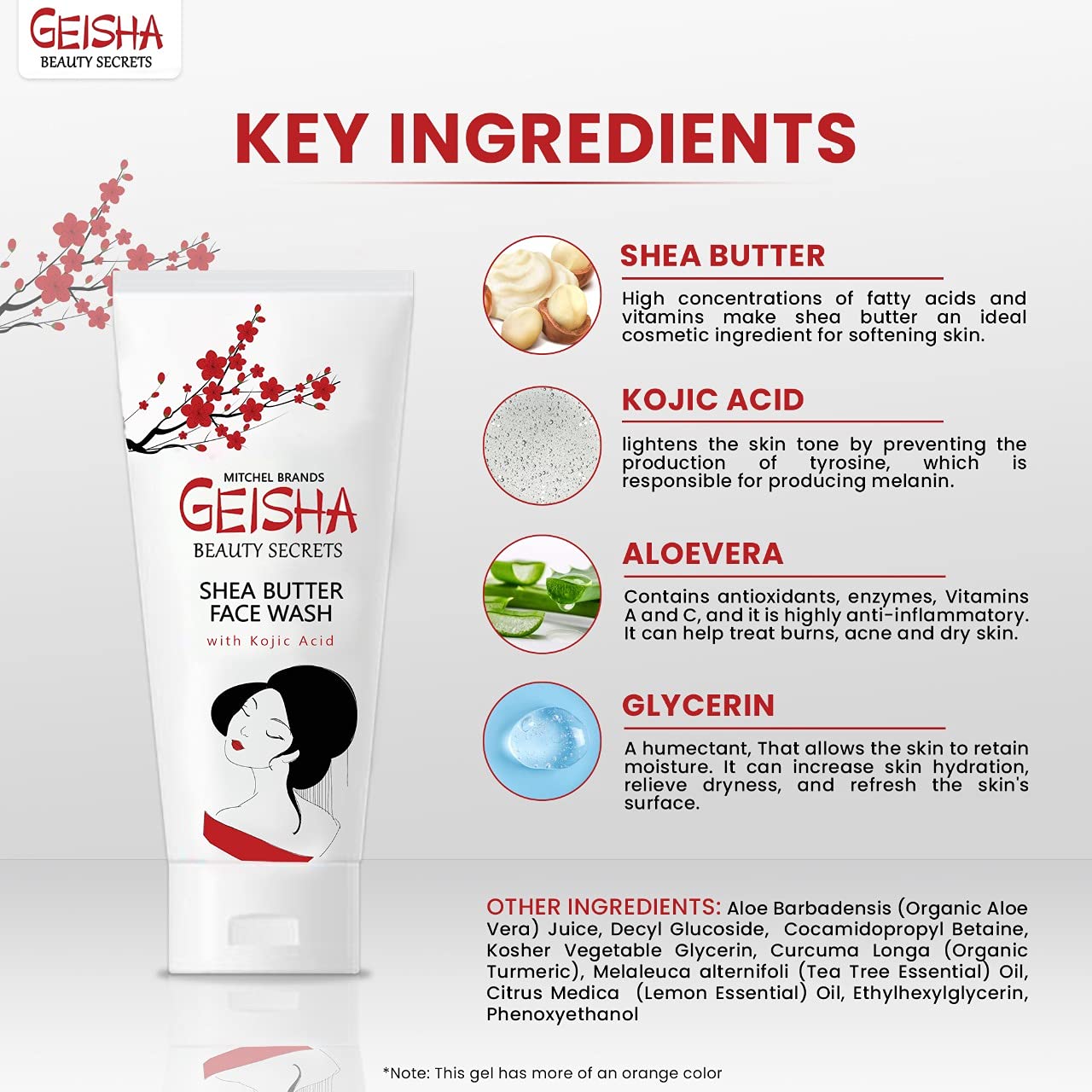 Geisha Face Wash 60ml Mitchell Group USA, LLC - Mitchell Brands - Skin Lightening, Skin Brightening, Fade Dark Spots, Shea Butter, Hair Growth Products