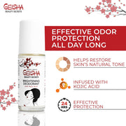Geisha Whitening Deodorant - Kojic Acid Deodorant - 30ml / 1 fl oz Mitchell Group USA, LLC - Mitchell Brands - Skin Lightening, Skin Brightening, Fade Dark Spots, Shea Butter, Hair Growth Products
