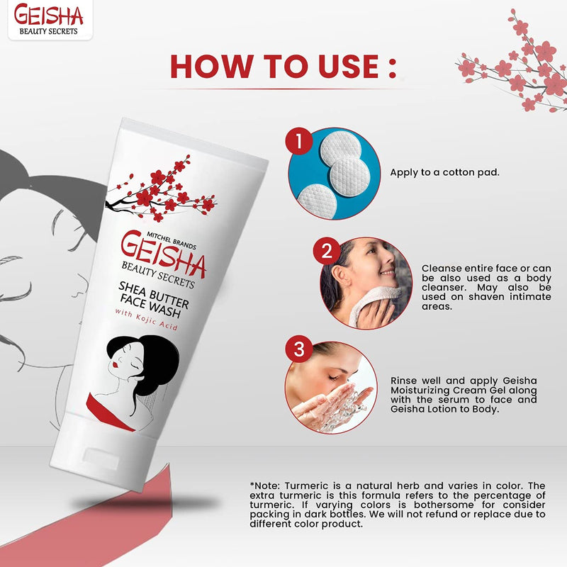 Geisha Face Wash 60ml Mitchell Group USA, LLC - Mitchell Brands - Skin Lightening, Skin Brightening, Fade Dark Spots, Shea Butter, Hair Growth Products