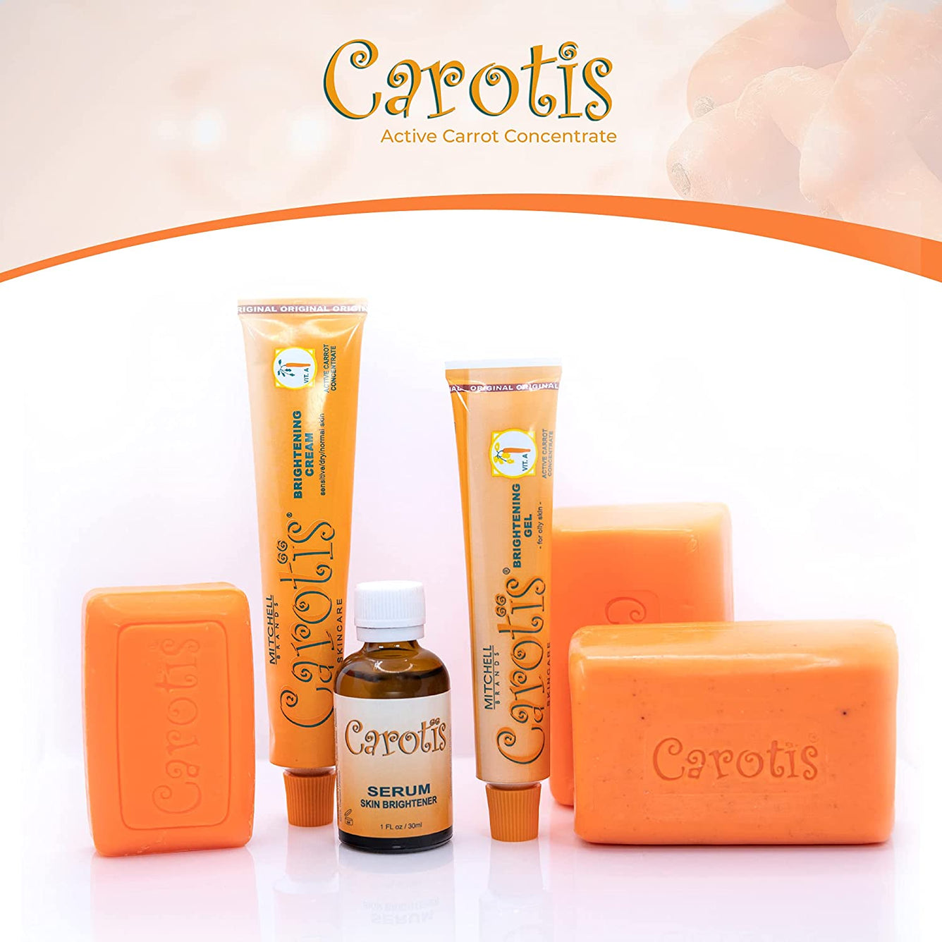 Carotis Essential Kit Mitchell Brands - Mitchell Brands - Skin Lightening, Skin Brightening, Fade Dark Spots, Shea Butter, Hair Growth Products