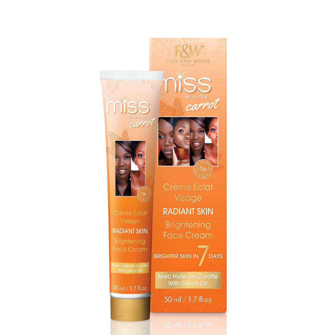Miss White Carrot Brightening Face Cream 50ml Mitchell Brands - Mitchell Brands - Skin Lightening, Skin Brightening, Fade Dark Spots, Shea Butter, Hair Growth Products