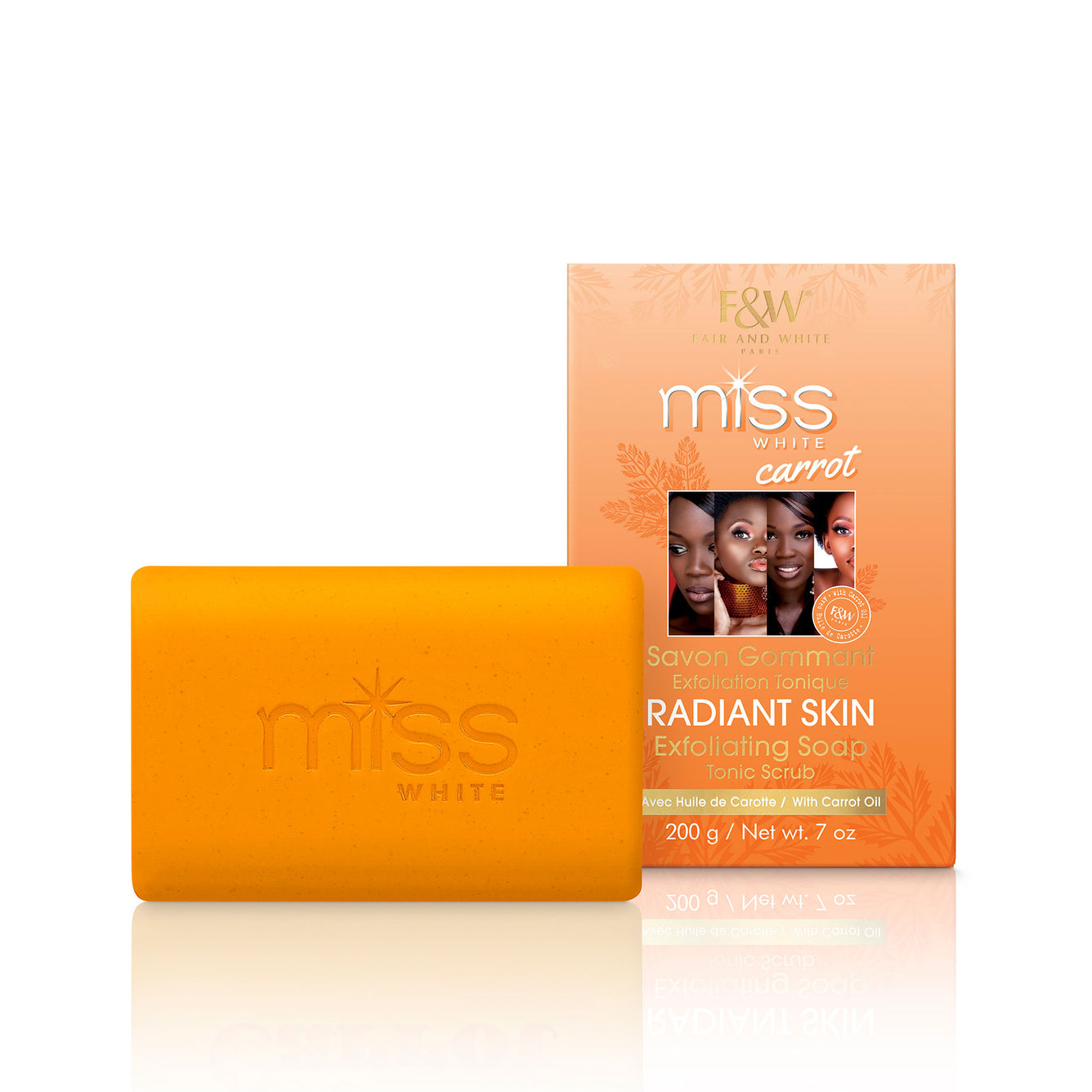 Miss White Carrot Exfoliating Soap Tonic Scrub 200g Mitchell Brands - Mitchell Brands - Skin Lightening, Skin Brightening, Fade Dark Spots, Shea Butter, Hair Growth Products