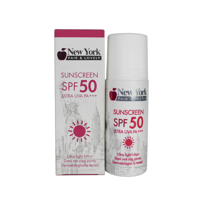 New York Fair & Lovely Sunscreen SPF 50 90ml New York Fair & Lovely - Mitchell Brands - Skin Lightening, Skin Brightening, Fade Dark Spots, Shea Butter, Hair Growth Products