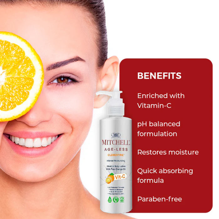 Ageless Clementine Hand & Body Lotion Intense Moisturizing With Pure