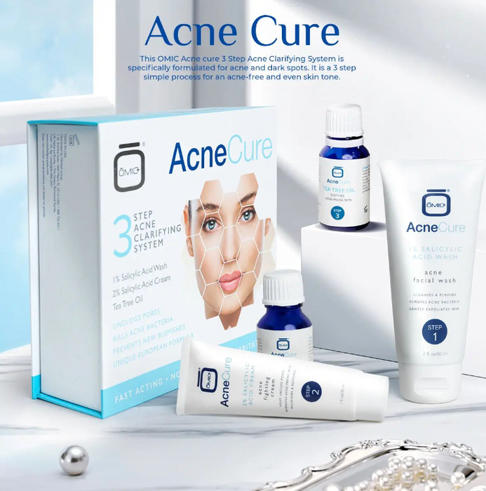 OMIC+ Acne cure 3 Step Acne Clarifying System Mitchell Group USA, LLC - Mitchell Brands - Skin Lightening, Skin Brightening, Fade Dark Spots, Shea Butter, Hair Growth Products