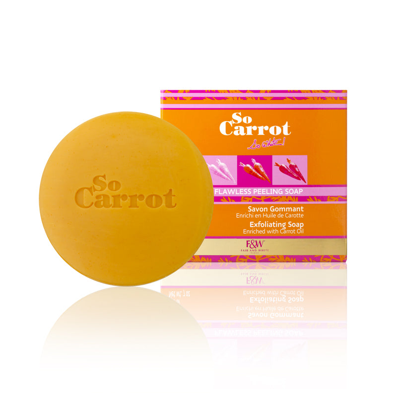 Fair & White So Carrot Exfoliating Soap 200g/ 7oz Fair & White So Carrot NEW - Mitchell Brands - Skin Lightening, Skin Brightening, Fade Dark Spots, Shea Butter, Hair Growth Products
