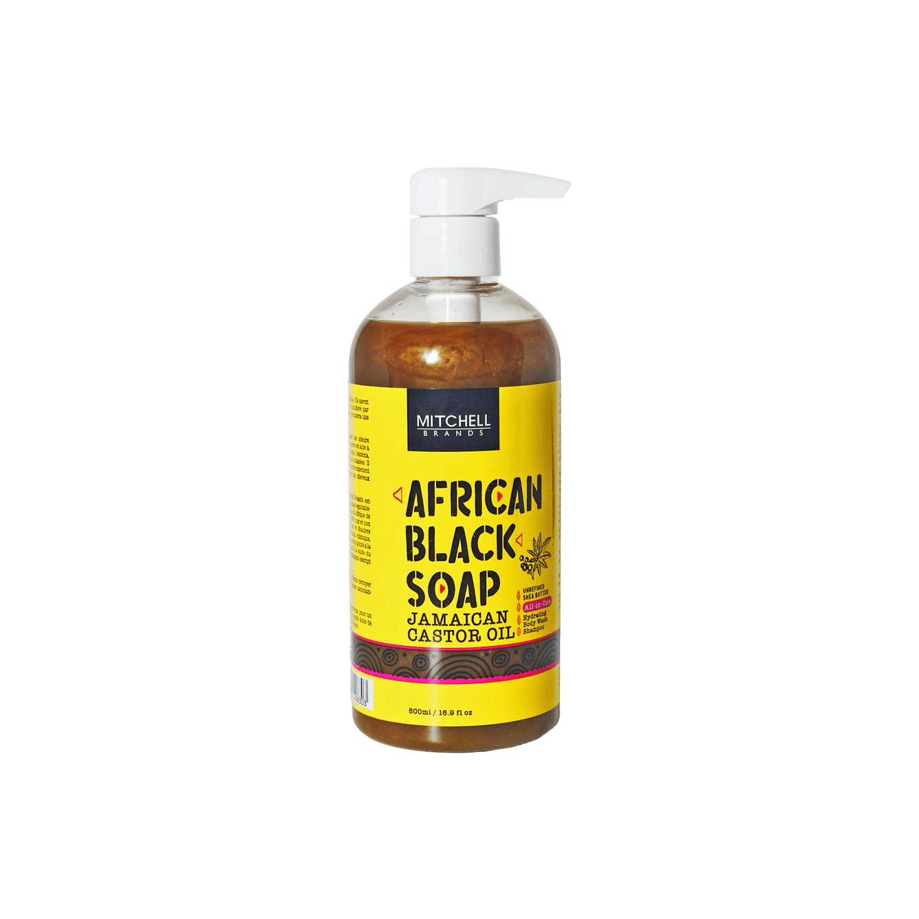 African Liquid Black Soap with Jamaican Castor Oil 500 ml (New) Mitchell Brands - Mitchell Brands - Skin Lightening, Skin Brightening, Fade Dark Spots, Shea Butter, Hair Growth Products