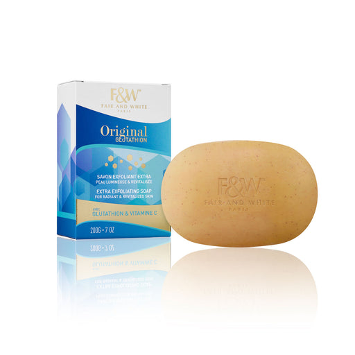 Fair & White Glutathion Extra Exfoliating Soap 200g Fair & White - Mitchell Brands - Skin Lightening, Skin Brightening, Fade Dark Spots, Shea Butter, Hair Growth Products