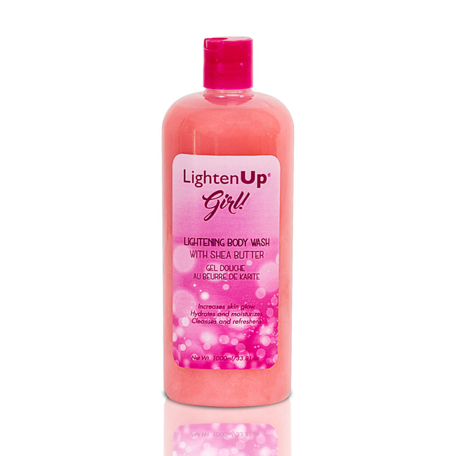 Omic LightenUp Girl! Exfoliating Shower Gel - 1000ml / 33.81 Oz Mitchell Brands - Mitchell Brands - Skin Lightening, Skin Brightening, Fade Dark Spots, Shea Butter, Hair Growth Products
