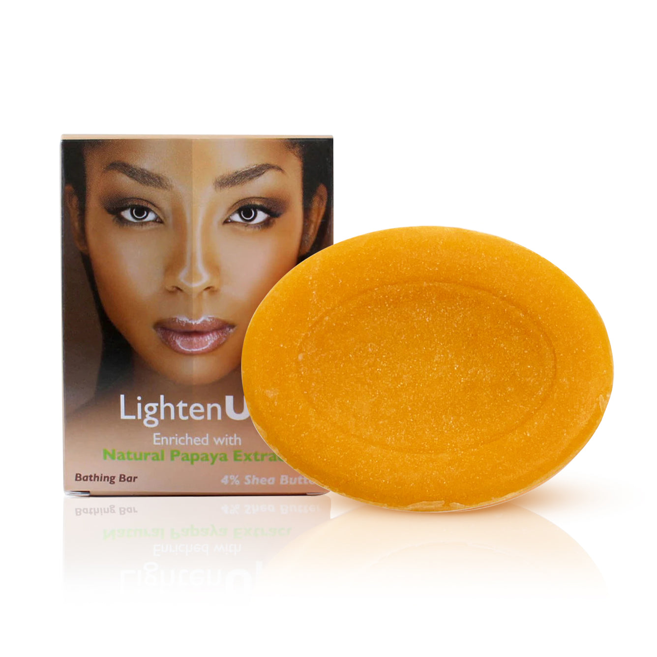 Omic LightenUp PLUS Natural Papaya Bathing Bar with Shea Butter LightenUp - Mitchell Brands - Skin Lightening, Skin Brightening, Fade Dark Spots, Shea Butter, Hair Growth Products
