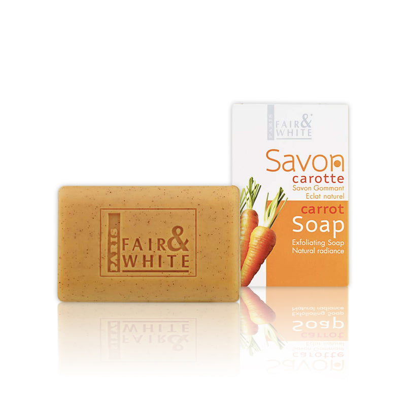 Fair & White Original Carrot Exfoliating Soap - For Instant Glowing Skin - 200g / 7 oz Fair & White Original - Mitchell Brands - Skin Lightening, Skin Brightening, Fade Dark Spots, Shea Butter, Hair Growth Products
